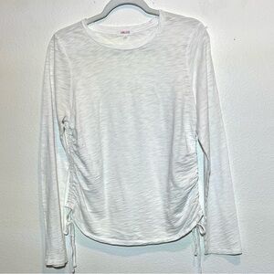 Goldie White Ruched Long Sleeve Top Size M
